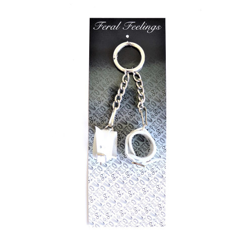 Брелок Наручники із пряжкою Feral Feelings Білий