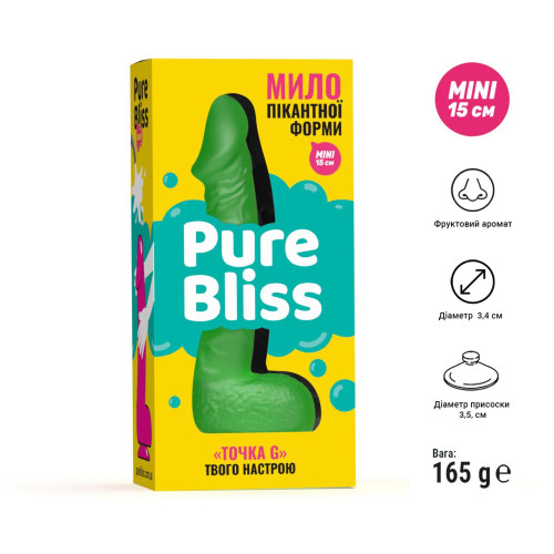 Крафтовое мыло-член с присоской Pure Bliss MINI Green, натуральное