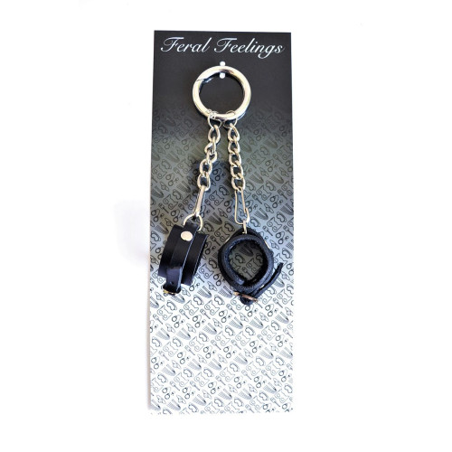Брелок Наручники с пряжкой Feral Feelings Черный