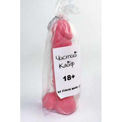 Крафтове мило-член із присоскою Чистий Кайф Рожеве L