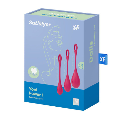 Набор йони бусин Satisfyer Yoni Power 1, диаметр 2-2,5-3 см, вес 22-46-74 гр Красный