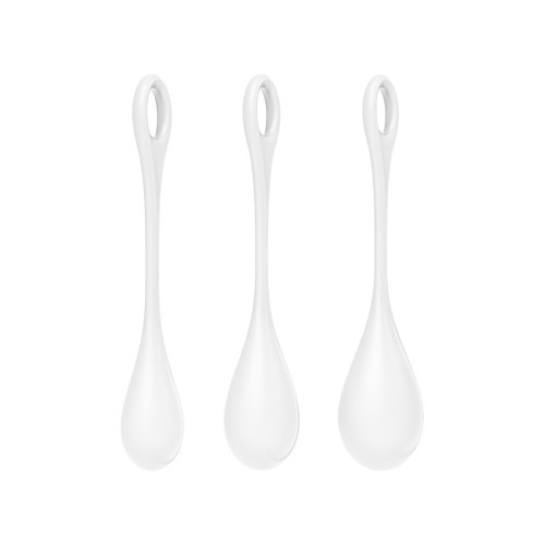 Набор йони бусин Satisfyer Yoni Power 1 White, диаметр 2-2,5-3см, вес 22-46-74гр