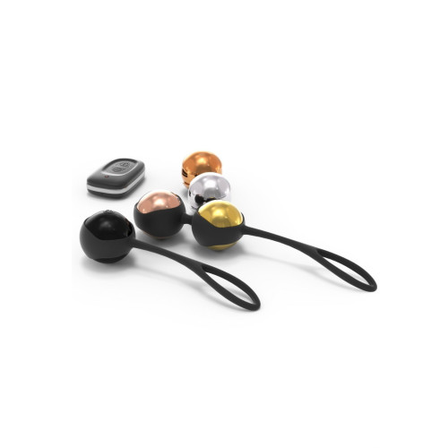 Набір вагінальних кульок Dorcel Training Balls, діам. 3,4 см, вага 20-117гр, є вібрація, пульт ДК