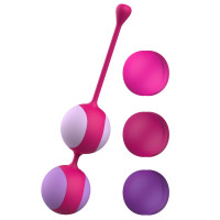 Вагинальные шарики Liebe Kewos — Cerise/Candy Violet, 5 шариков в комплекте, 15, 25, 35, 45 и 55 г