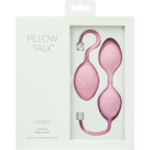 Розкішні вагінальні кульки PILLOW TALK Frisky із кристалом Сваровські Рожеві