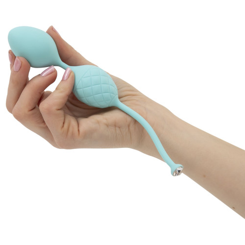 Розкішні вагінальні кульки PILLOW TALK Frisky із кристалом Сваровські Бірюзові