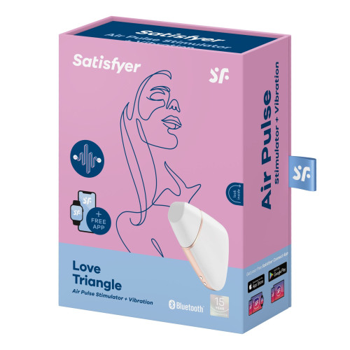 Вакуумный клиторальный стимулятор Satisfyer Love Triangle Белый с управлением через интернет