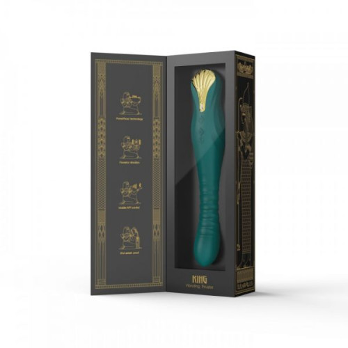 Вибромассажер с фрикциями и управлением со смартфона Zalo King Зеленый