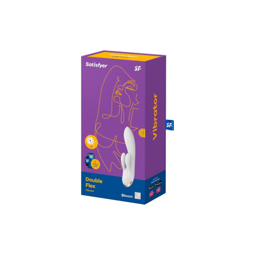 Смарт вібратор-кролик із подвійним відростком Satisfyer Double Flex White