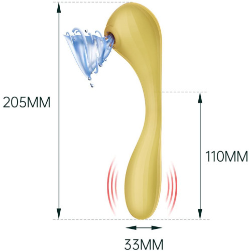 Вакуумный вагинально-клиторальный стимулятор Magic Motion Bobi Желтый