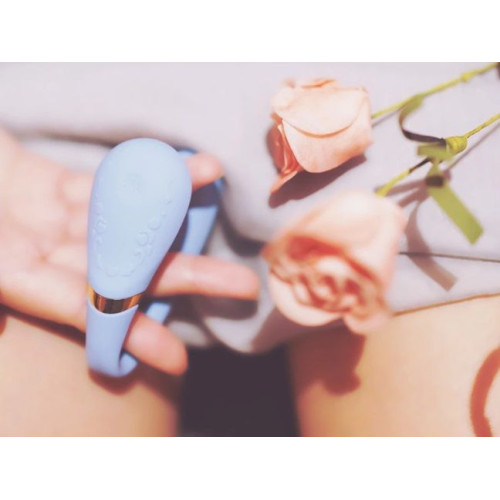 Вибромассажер с функцией управления со смартфона Zalo Fanfan Голубой