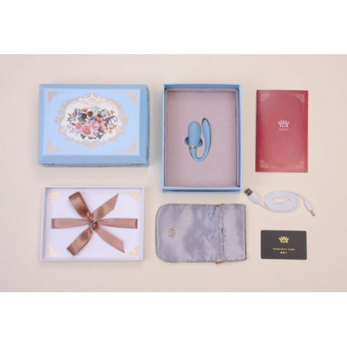 Вибромассажер с функцией управления со смартфона Zalo Fanfan Голубой