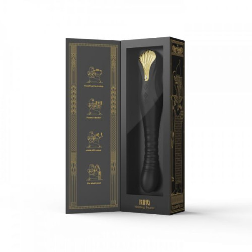 Вибромассажер с фрикциями и управлением со смартфона Zalo King Черный