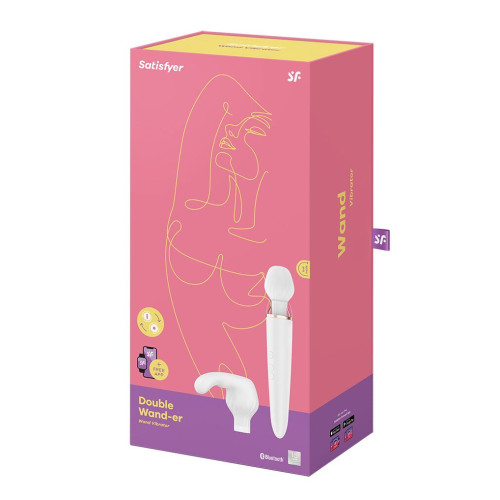 Смарт вибромассажер с сменной головкой Satisfyer Double Wand-er