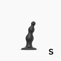 Насадка для страпона Strap-On-Me Dildo Plug Beads Black S Насадка для страпона Strap-On-Me Dildo Plug Beads Black S