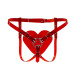 Трусики Сердце для страпона Feral Feelings - Hearts Strap-on Belt Red Trasparent