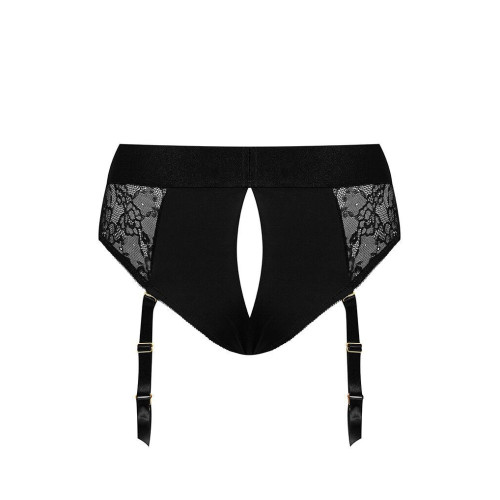 Кружевные трусы для страпона с подвязками для чулок Strap-On-Me DIVA HARNESS - XS