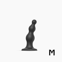 Насадка для страпона Strap-On-Me Dildo Plug Beads Black M Насадка для страпона Strap-On-Me Dildo Plug Beads Black M