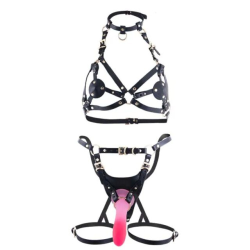 Сбруя со страпоном LOCKINK SEVANDA Queen Sheba Set with Pink Dildo