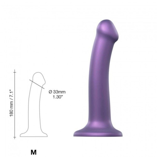 Насадка для страпону Strap-On-Me Mono Density Dildo Фіолетова M