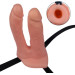 Страпон полый для двойного проникновения LoveToy Unisex Hollow Double Penetrator Телесный