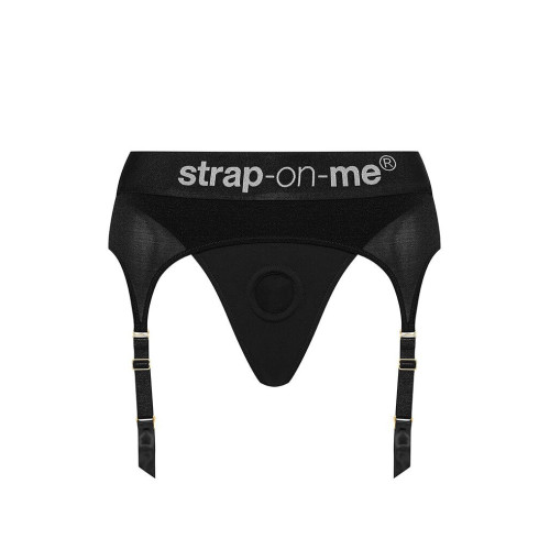 Труси для страпону з підв'язками для панчох Strap-On-Me REBEL HARNESS M