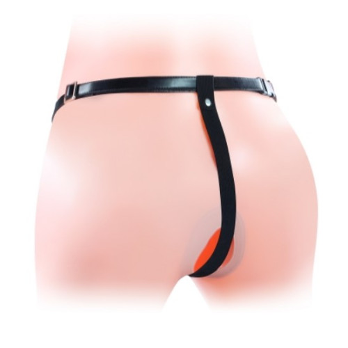 Страпон LoveToy Vibrating Unisex Hollow Strap On Телесный