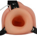 Страпон LoveToy Vibrating Unisex Hollow Strap On Телесный