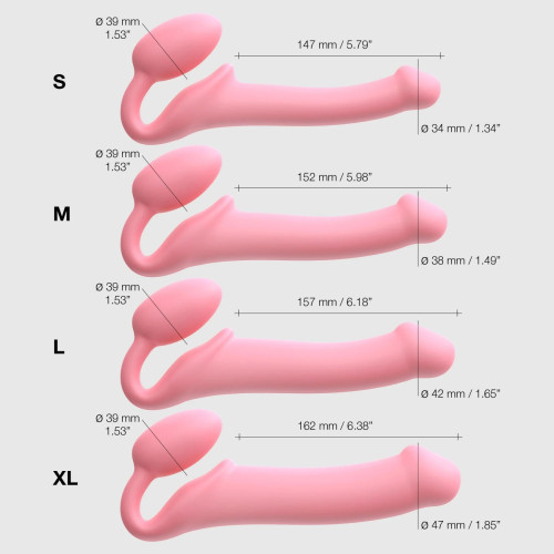 Безремінний страпон Strap-On-Me Rose S, повністю регульований, діаметр 2,7 см