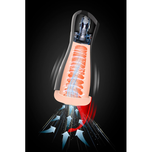 Премиум-вибромастурбатор Real Body - Real Sucking Pussy 2, всасывание, звук, стимуляция промежности