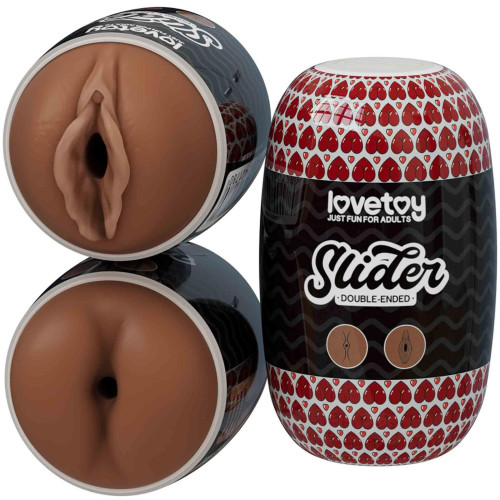 Мастурбатор LoveToy Slider DoubleLoveToyEnded Masturbator Ass and Vagina Brown