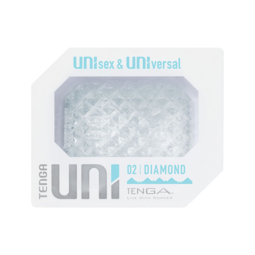 Унисекс-стимулятор Tenga UNI Diamond, белый, с зубчатым рельефом, лубрикант в комплекте