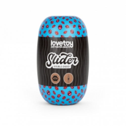 Мастурбатор LoveToy Slider DoubleLoveToyEnded Masturbator Mouth and Vagina Brown