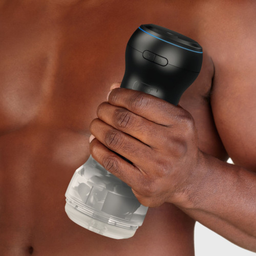 Мастурбатор Kiiroo Feel Pocket Crystal с всасывающей интерактивной насадкой PowerBlow Combo Set