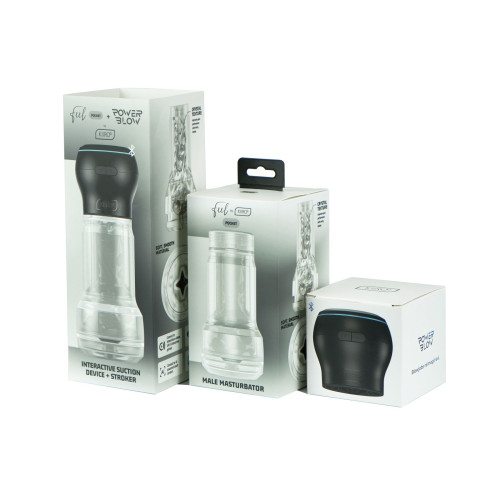 Мастурбатор Kiiroo Feel Pocket Crystal с всасывающей интерактивной насадкой PowerBlow Combo Set