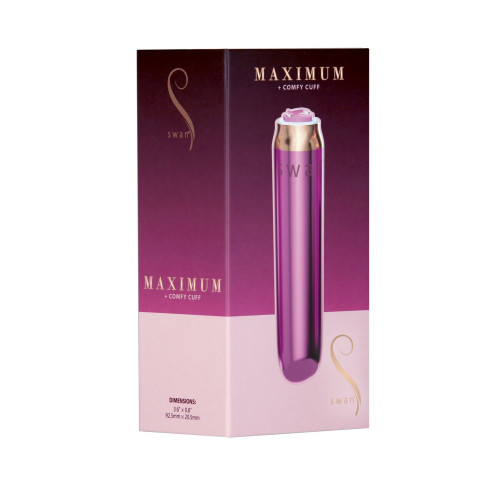 Виброшар Swan Maximum + Comfy Cuff Pink, супермощная, разная интенсивность, силиконовая манжета