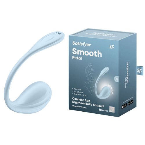 Смарт-виброейте Satisfyer Smooth Petal Connect App Light Blue