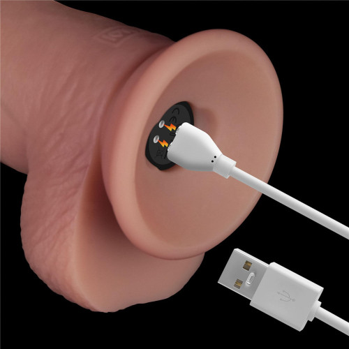Реалістичний вібратор LoveToy Vibrating Sliding Skin Pro II Dual Layer Silicone Dong 8.5 Flesh