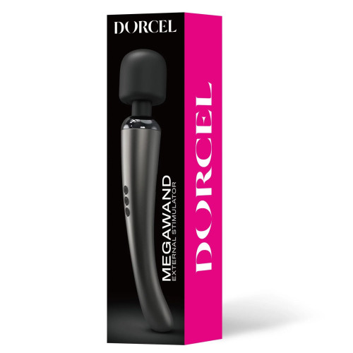 Мощный перезаряжаемый вибромассажер Dorcel Megawand Chrome Silver 160 режимов