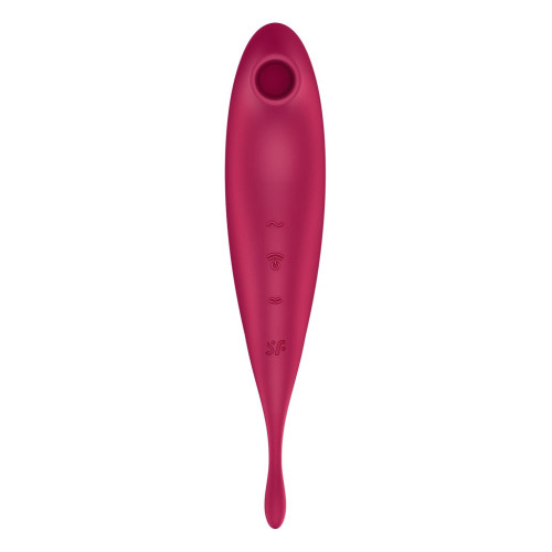 Смарт-вибратор для клитора с вакуумной стимуляцией Satisfyer Twirling Pro+ dark red