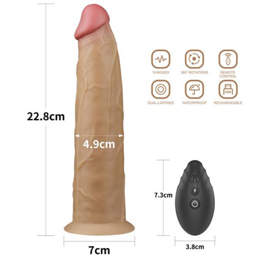 Вибратор LoveToy DualLoveToyLayered Silicone Rotator 9 Flesh