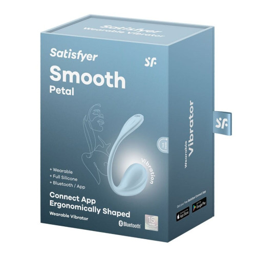 Смарт-виброейте Satisfyer Smooth Petal Connect App Light Blue