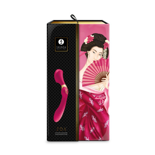Вибромассажер Shunga Zoa Raspberry, двухсторонний