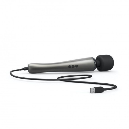 Мощный перезаряжаемый вибромассажер Dorcel Megawand Chrome Silver 160 режимов