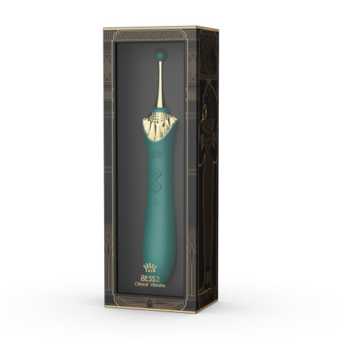 Мультифункциональный вибратор Zalo — Bess 2 Turquoise Green, 4 насадки, подогрев.