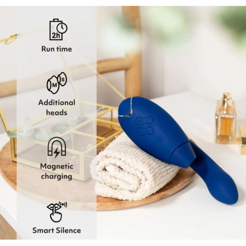 Инновационный бесконтактный вибратор-стимулятор Womanizer Duo 2 Blueberry