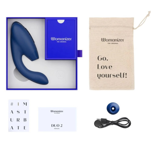 Инновационный бесконтактный вибратор-стимулятор Womanizer Duo 2 Blueberry