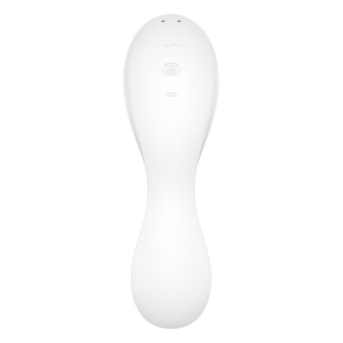 Вакуумный смарт-стимулятор с вибрацией Satisfyer Curvy Trinity 5 (White), управление со смартфона