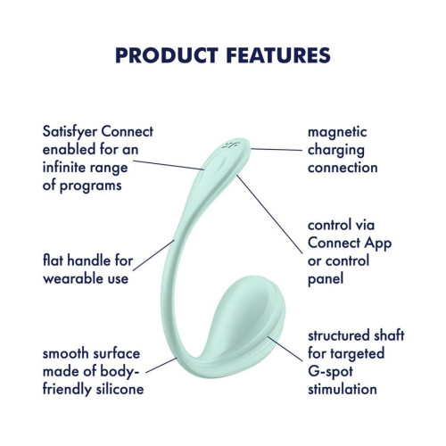 Смарт-виброейте Satisfyer Smooth Petal Connect App Mint