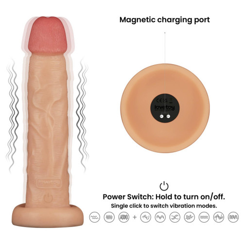 Реалістичний вібратор LoveToy Vibrating Power Basics Cock 10
